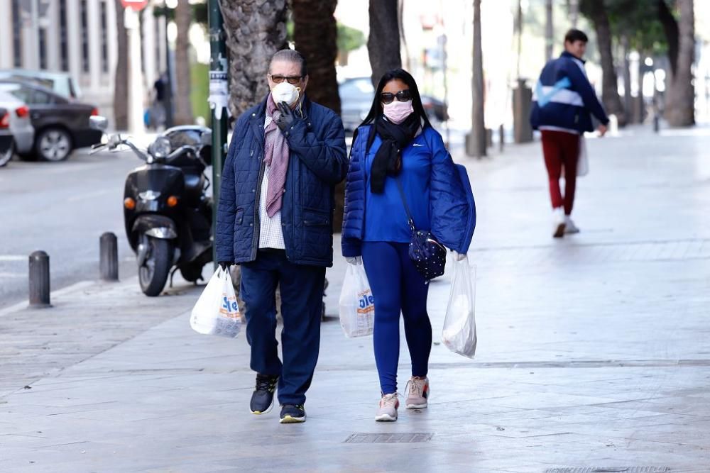 Coronavirus en Murcia: Las calles de la capital, prácticamente vacías