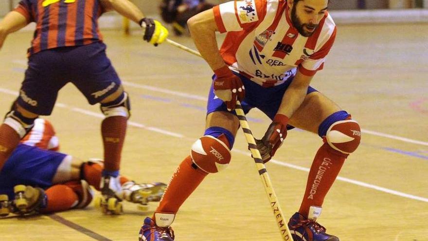 Juan Fariza, durante un partido del Cerceda en el González Laxe.