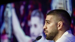 Ilia Topuria, este viernes en Madrid.