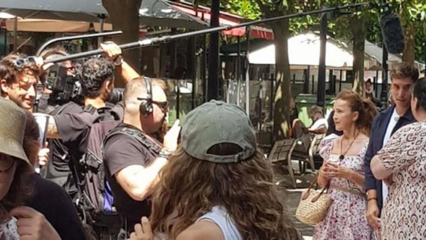 Rodaje televisivo en plena calle Corrida |