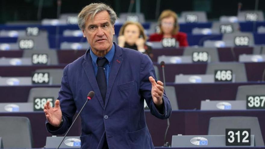 Juan Fernando López Aguilar en una intervención en el parlamento europeo.