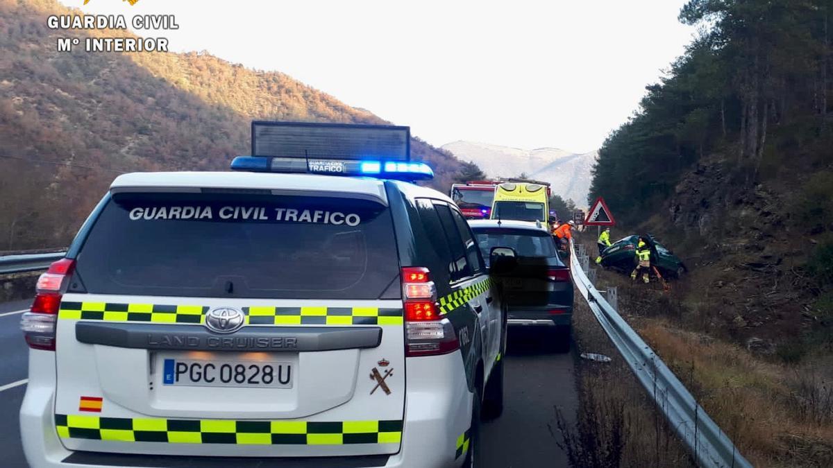 Vehículo que ha sufrido el accidente este lunes en Huesca