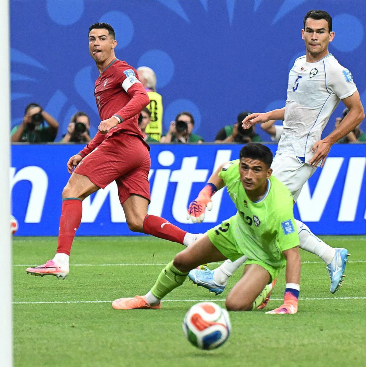 Cristiano exhibeix els seus galons i Portugal goleja l’Uzbekistan