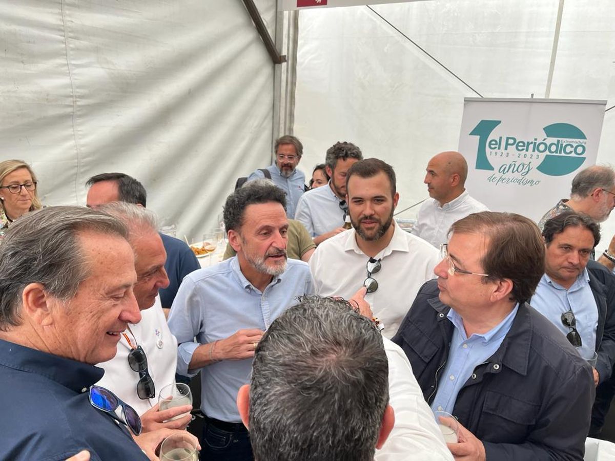 Baselga, Piñero, Bal, Salaya y Vara ayer en la feria de Cáceres.