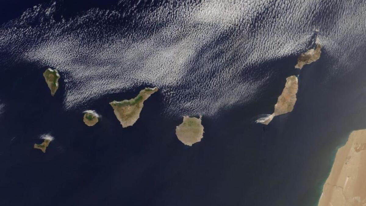 Canarias a vista de satélite desde el espacio.