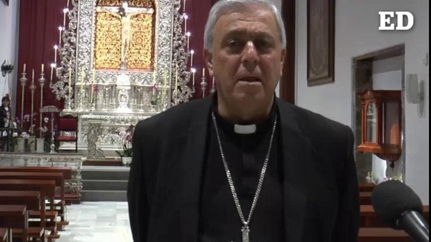 El obispo de Tenerife preside una misa a puerta cerrada en el Santuario del Cristo