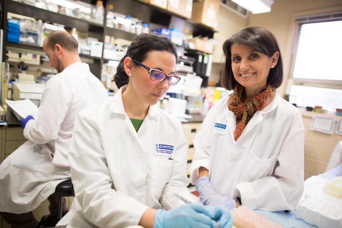 La profesora e investigadora de la UCO Inmaculada Tasset, junto a la doctora Ana María Cuervo en Nueva York.