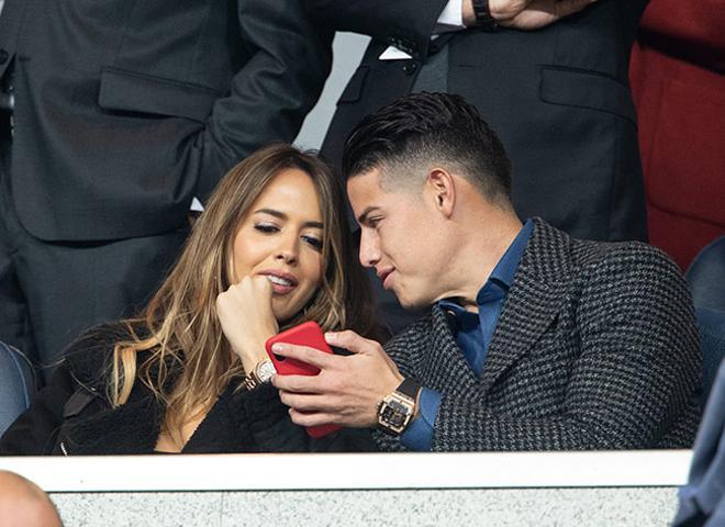 Shannon de Lima y James Rodríguez en el Bernabeu