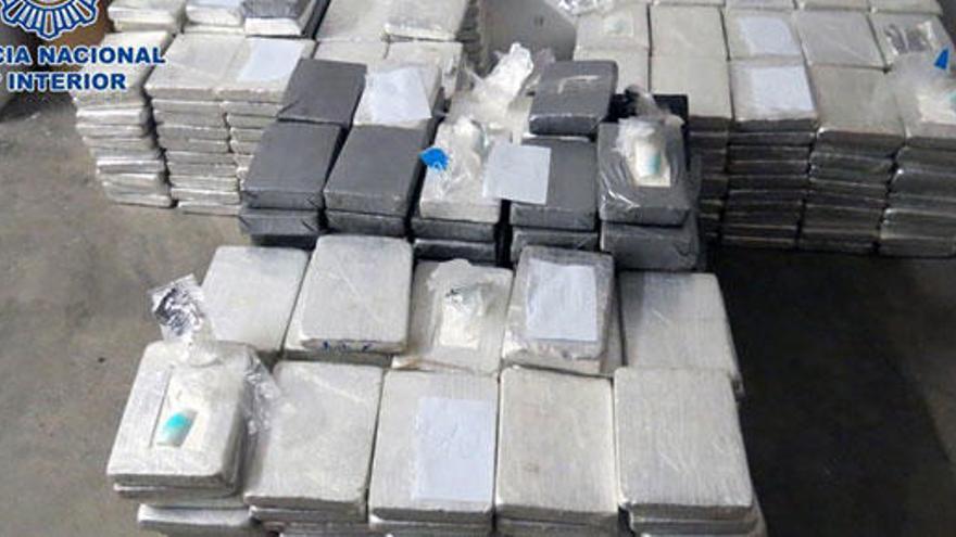 El alijo de cocaína intervenido, de más de 500 kilos.