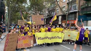 Manifestación a favor del C.B. Sant Josep, en una foto de archivo en Badalona.
