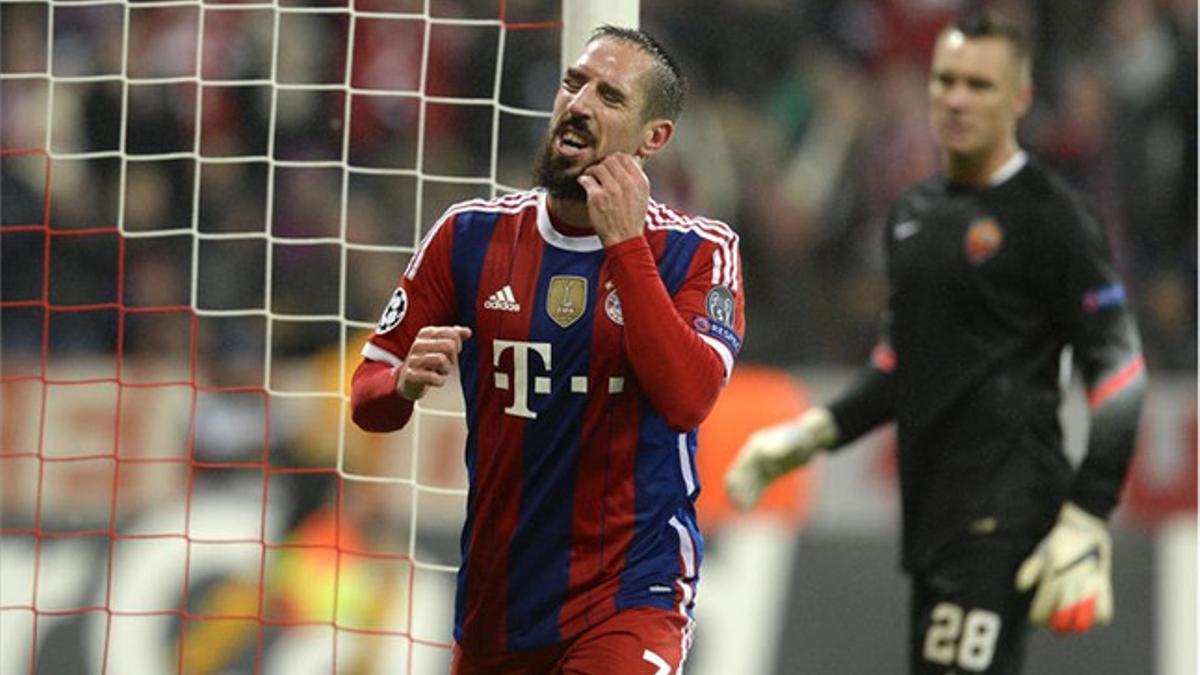 Ribéry, celebrando su gol