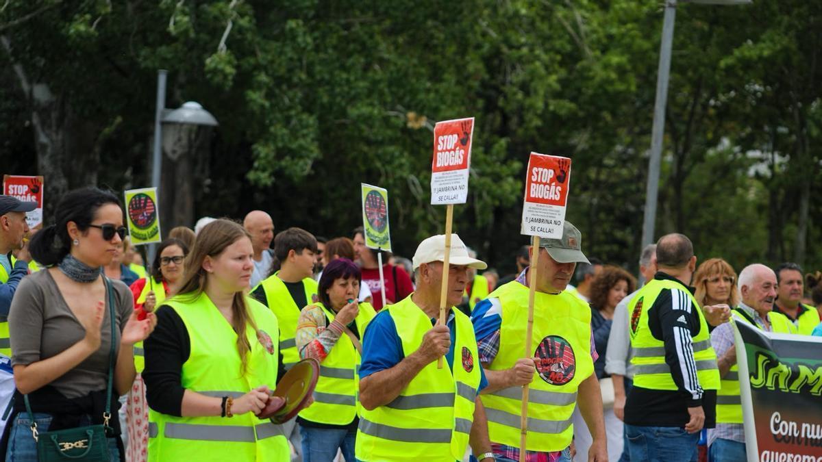 Decenas de zamoranos protestan en La Marina contra las plantas de biogás: “Zamora despierta”