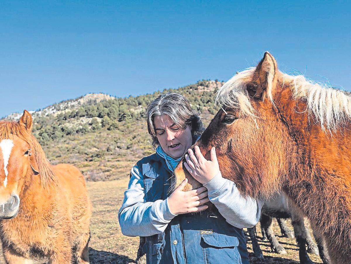 Teresa Torner amb els seus cavalls.