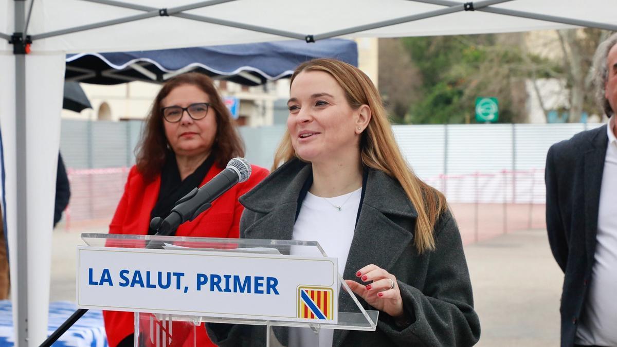 Marga Prohens, esta mañana en Pollença.