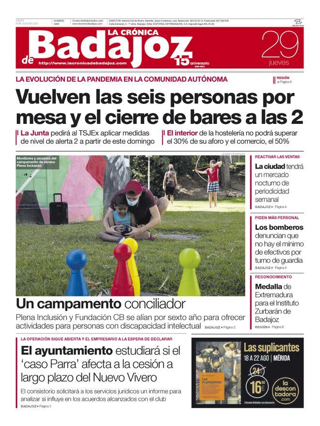Consulta la portada correspondiente al día 29 de julio del 2021