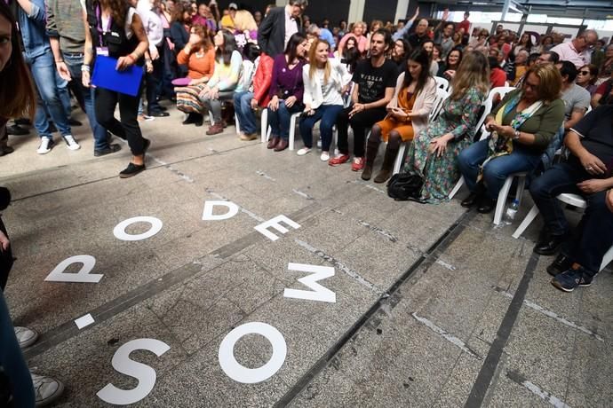 CANARIAS Y ECONOMIA. EDIFICIO MILLER. LAS PALMAS DE GRAN CANARIA. Mitin dePodemos con Irene Montero en el Edificio Elder del Parque Santa Catalina  | 31/03/2019 | Fotógrafo: Juan Carlos Castro