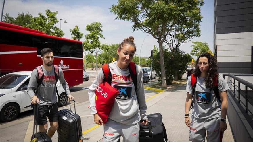 La selección española femenina de basquet llega a Zaragoza