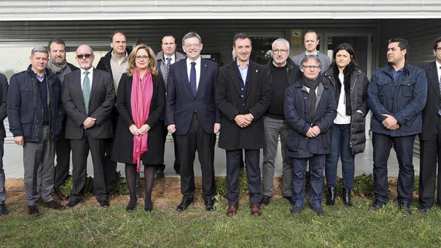 Puig, hoy, con empresarios en Riba-roja.