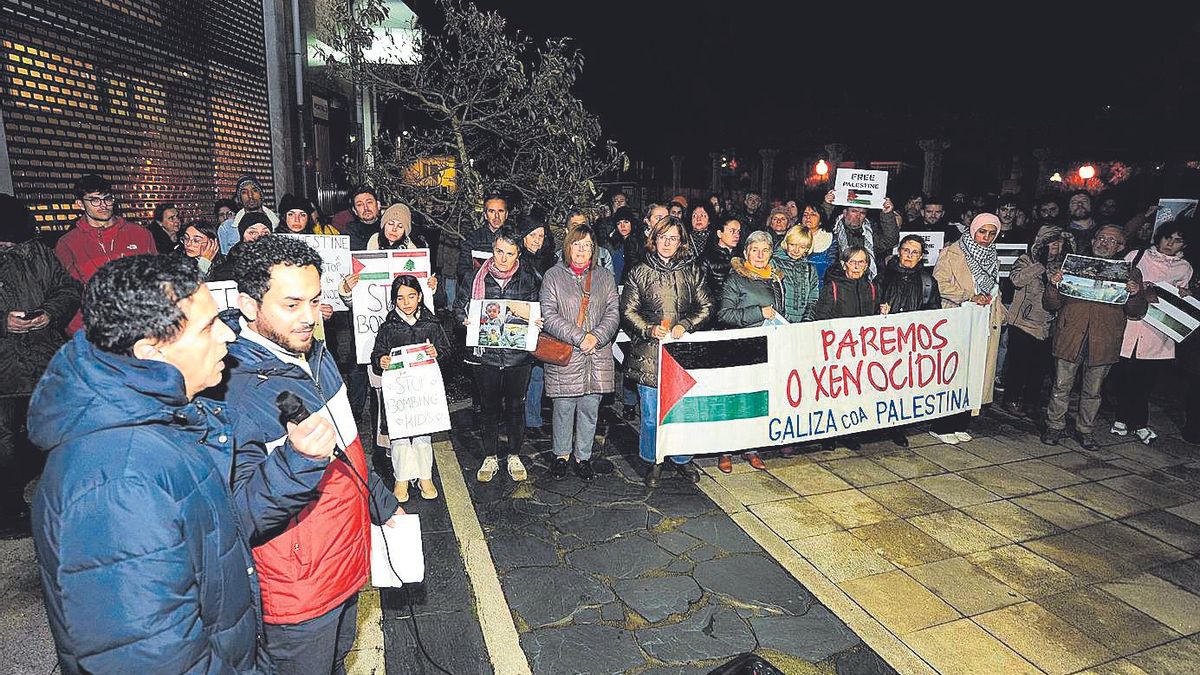 Concentración a favor do pobo palestino en Silleda no outono de 2023. | Bernabé/Javier Lalín