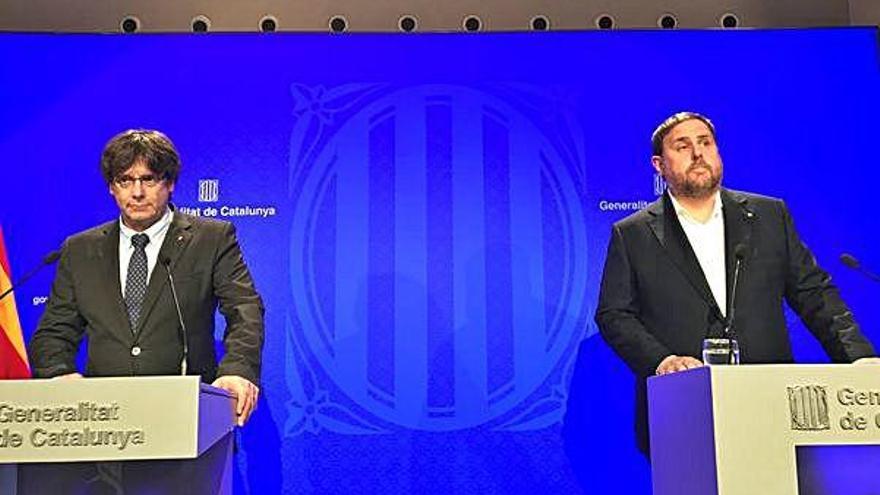 Puigdemont i Junqueras, en una imatge d&#039;arxiu.