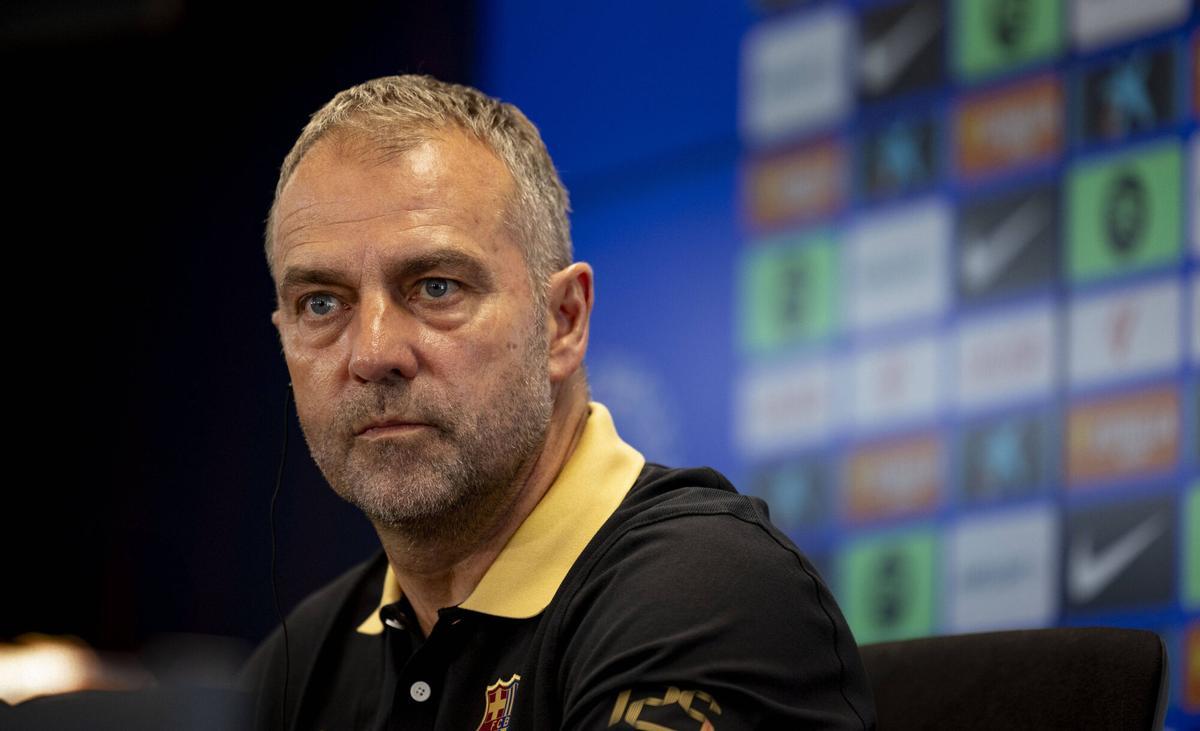 Hansi Flick, en una rueda de prensa