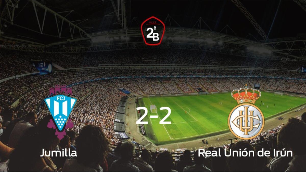 El Jumilla y la Real Unión de Irún firman un empate en la ida de los playoff de permanencia en Segunda B (2-2)