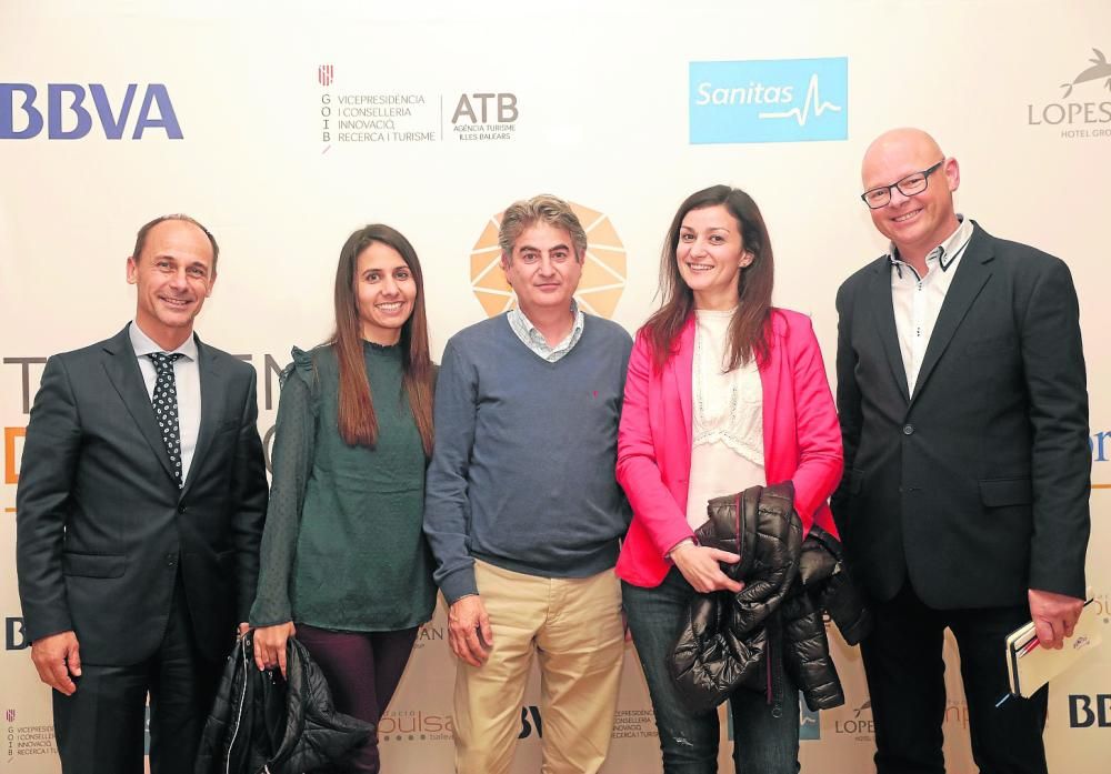 Sebastián Oliver, gerente de Diario de Mallorca, Cristina Salinas, ingeniera de Estel, Antoni Ballester, propietario de Estel Ingeniería, María José Lucerón, ingeniera de Estel, y Antoni Riera, director de la Fundación Impusla