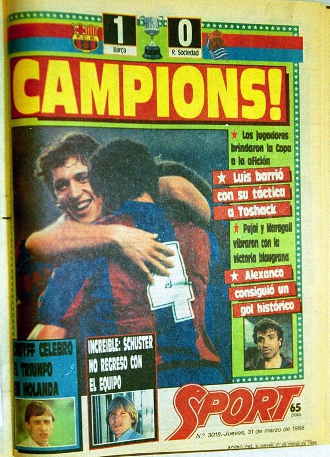 1988 - El Barça se hace con la Copa del Rey tras vencer a la Real Sociedad en la final