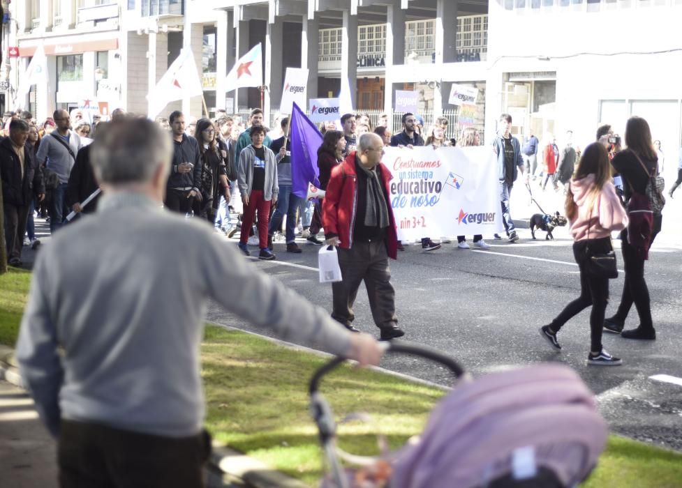 Protestas durante la huelga de enseñanza