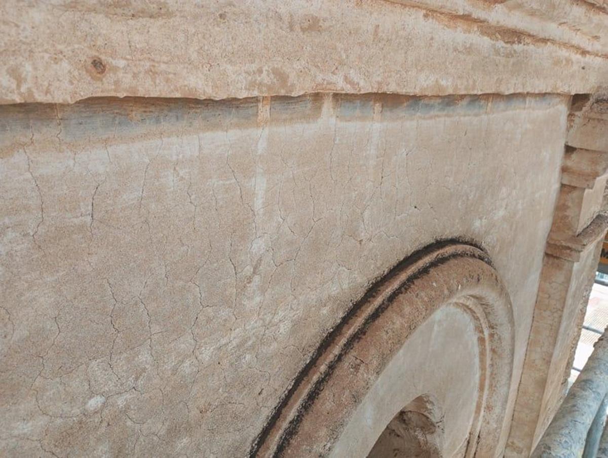 Detalls del campanar de la Col·legiata de Gandia