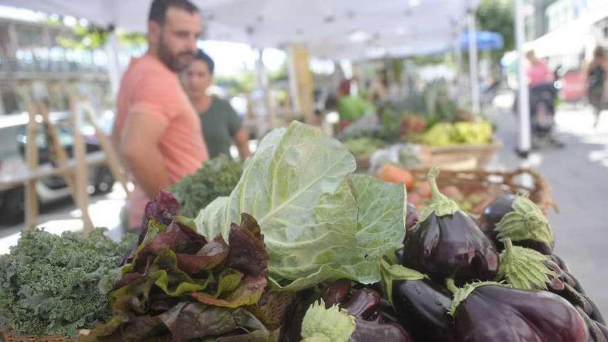 Mercado de agricultura ecológica que se celebró en Sada.