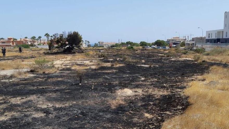 Un incendio alerta a los vecinos de Orihuela Costa