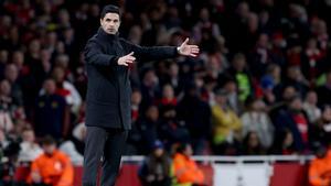 Mikel Arteta, durante el encuentro ante el Bayern