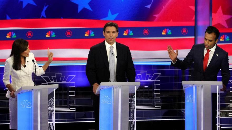 “Eres escoria”: se caldea el tercer debate entre republicanos, inane otra vez sin Trump