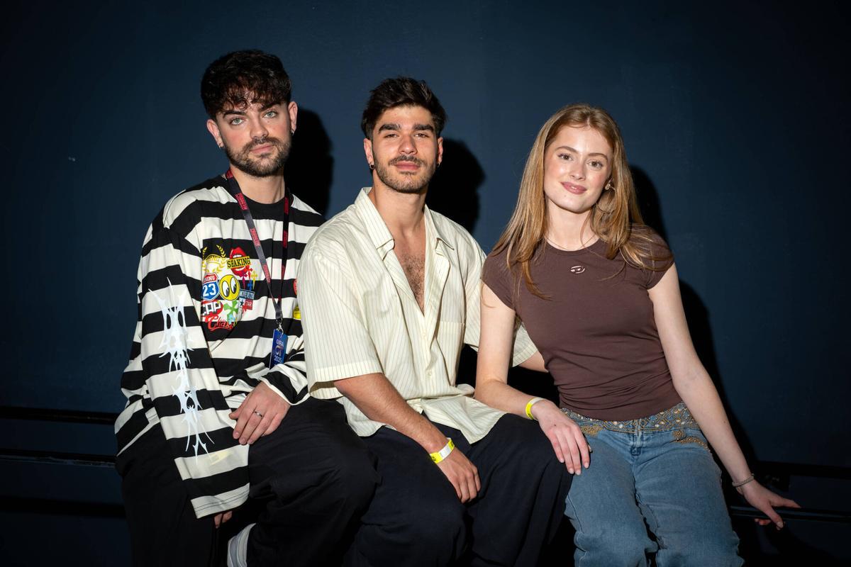 Ensayos para la gira de OT 2025.Iván Rojo, Guillo Rist y Olivia Bay.