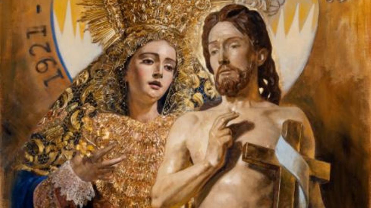 Cristo Resucitado y la Reina de los Cielos ilustran el cartel del Centenario de la Agrupación de Cofradías