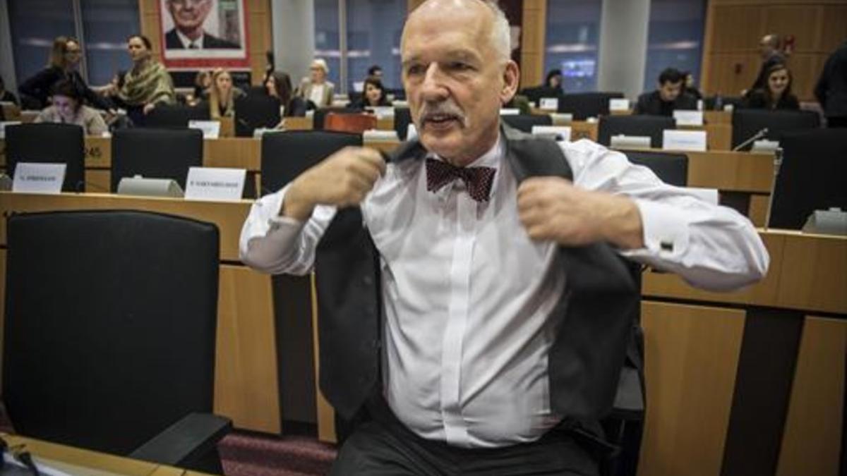 Janusz Korwin-Mikke, en el Parlamento Europeo en enero del 2016,