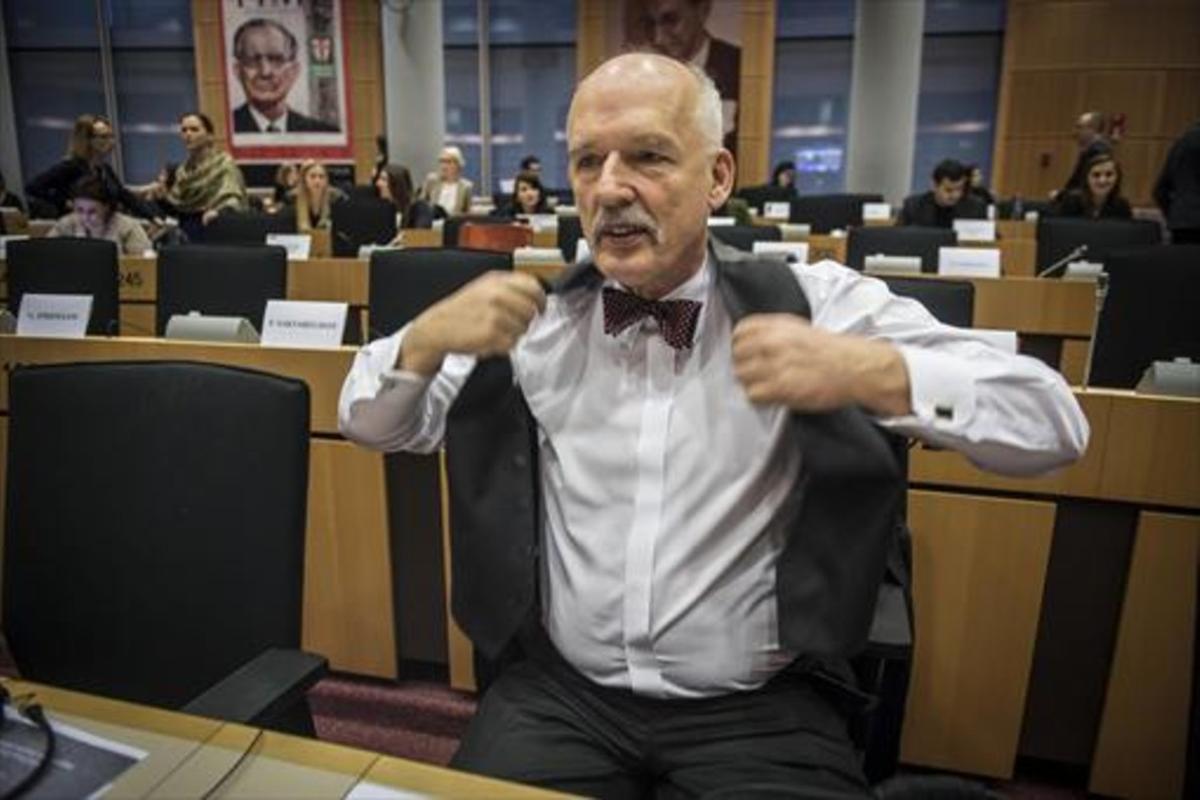 Janusz Korwin-Mikke, en el Parlamento Europeo en enero del 2016,