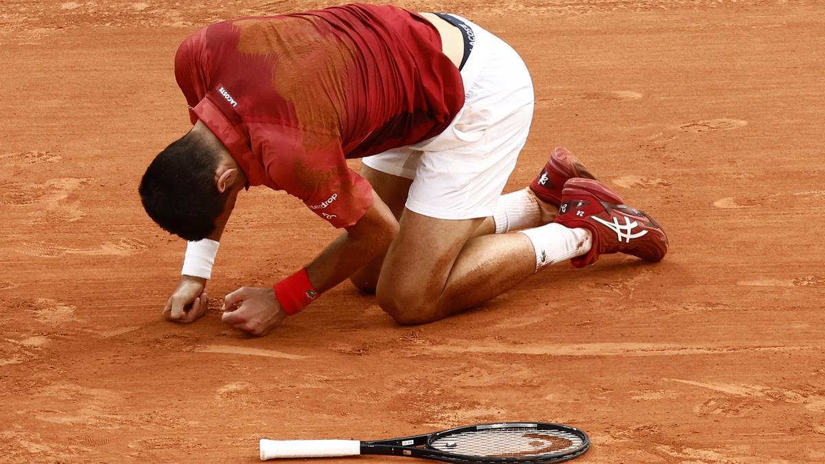 Djokovic, antes de retirarse por lesión de Roland Garros.