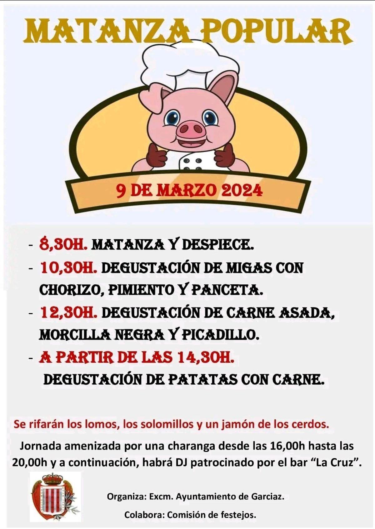 Cartel informativo sobre la Matanza Popular de Garciaz.