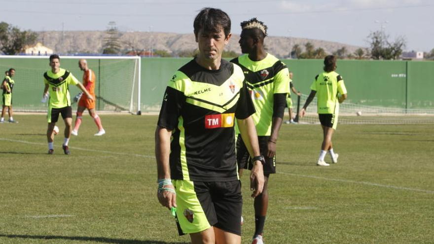 Pacheta, esta mañana en el entrenamiento realizado en el anexo