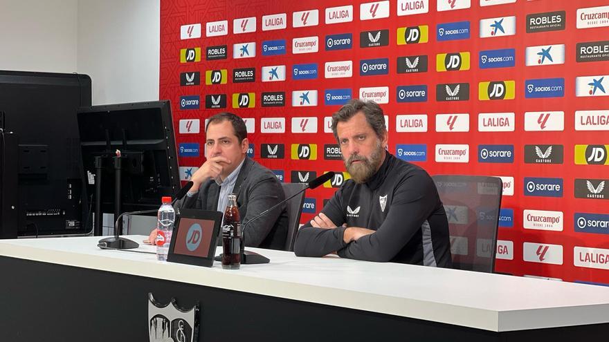 Quique Sánchez Flores en rueda de prensa antes de la Real Sociedad