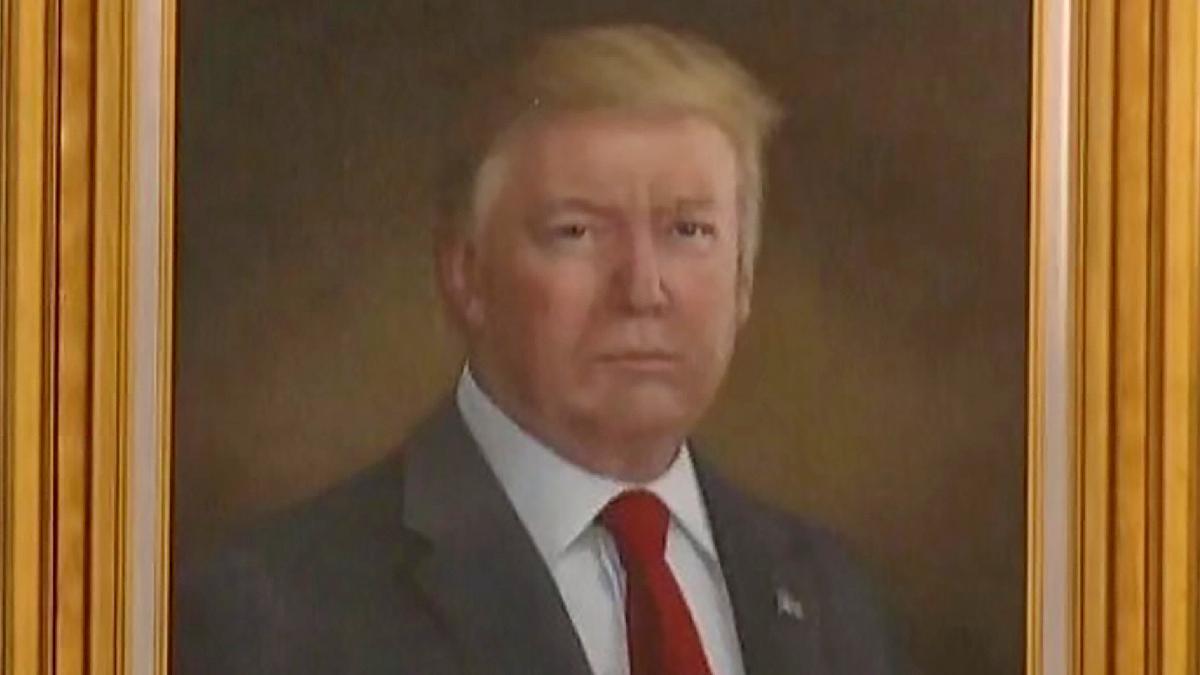 El cuadro de Donald Trump pintado por Sarah Broadman.