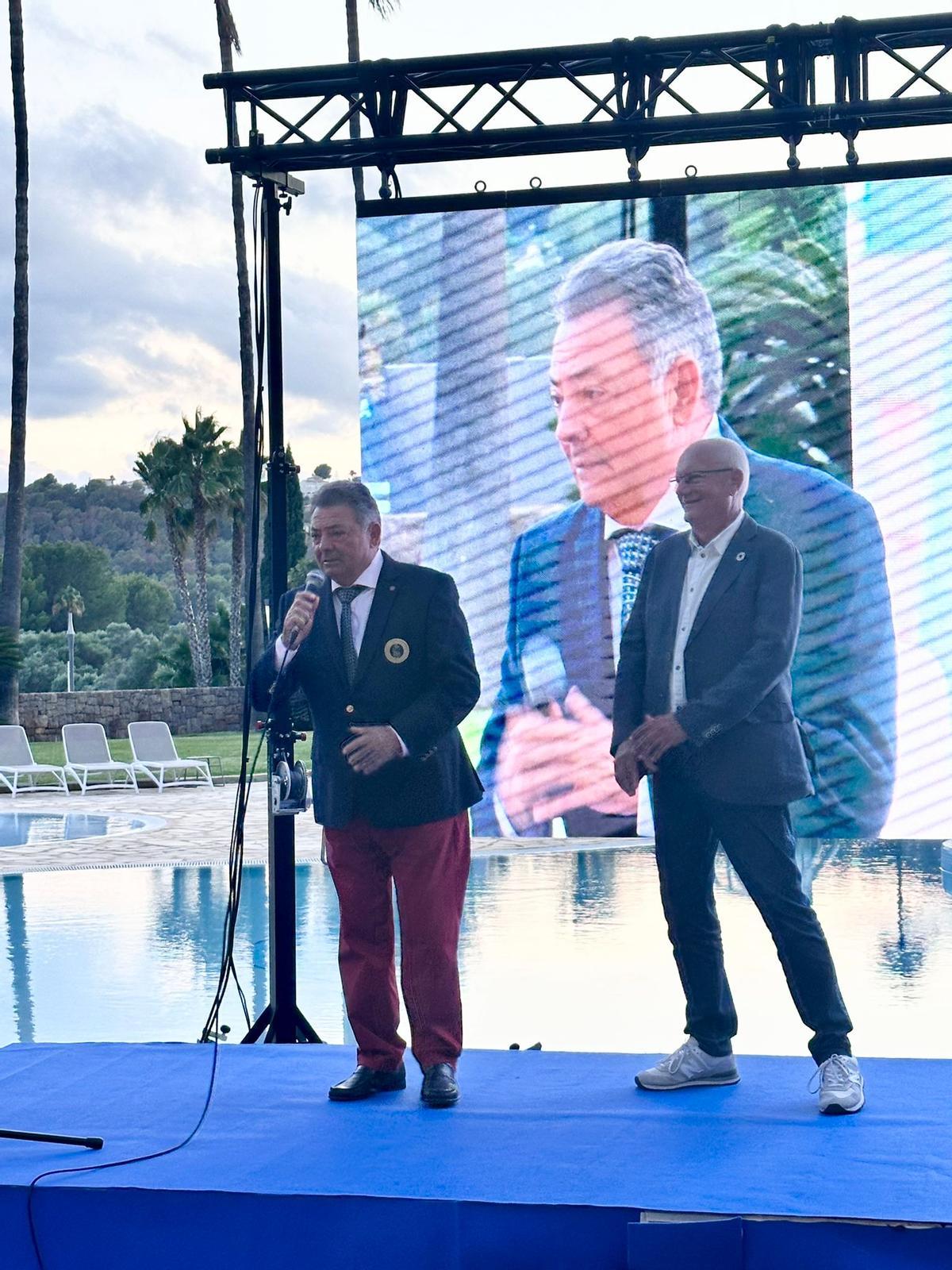 Momento de la intervención del Presidente de la Federación de Golf de la Comunitat Valenciana, Juan Pintor.