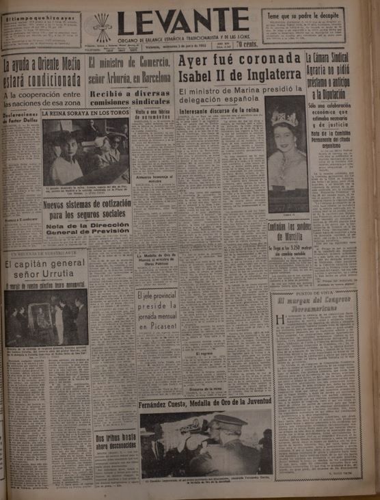 Portada del 3 de junio de 1953 para anunciar la coronación de la reina Isabel II de Inglaterra.