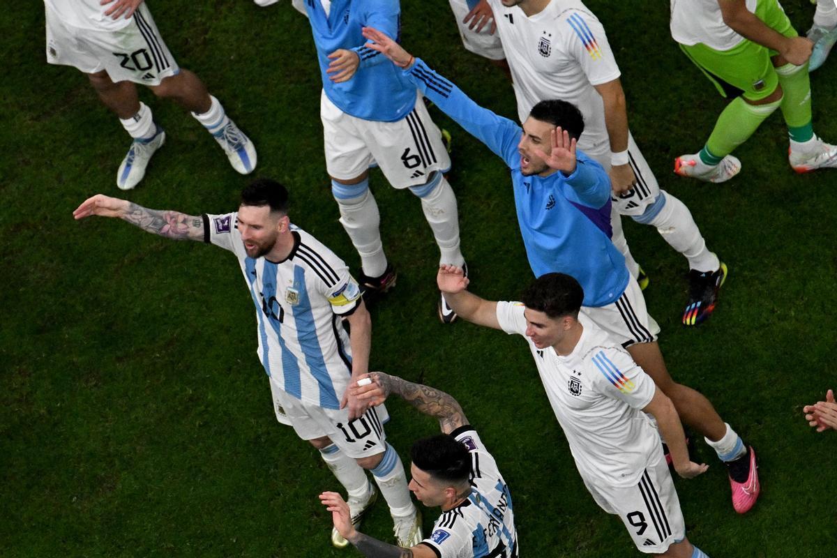 Así celebraron Messi y Argentina el pase a la final Así celebraron Messi y Argentina el pase a la final