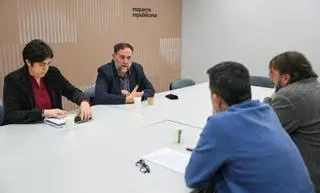 Junqueras brinda  a Foment el model de finançament