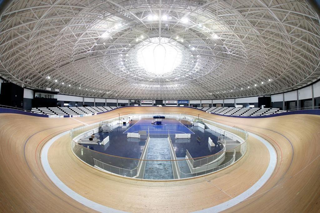 Diseño de la pista del Izu Velodrome.
