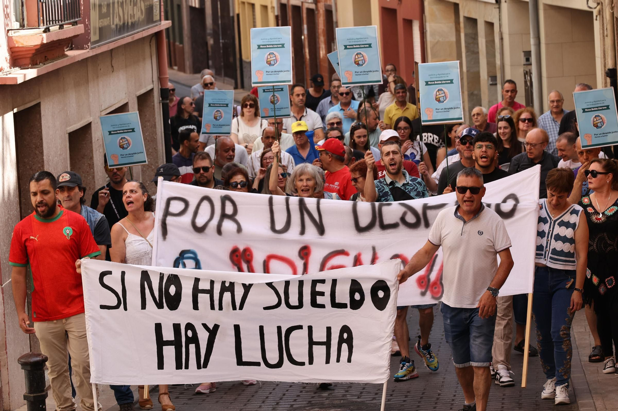 Manifestación de los trabajadores de Belda Llorens en Banyeres