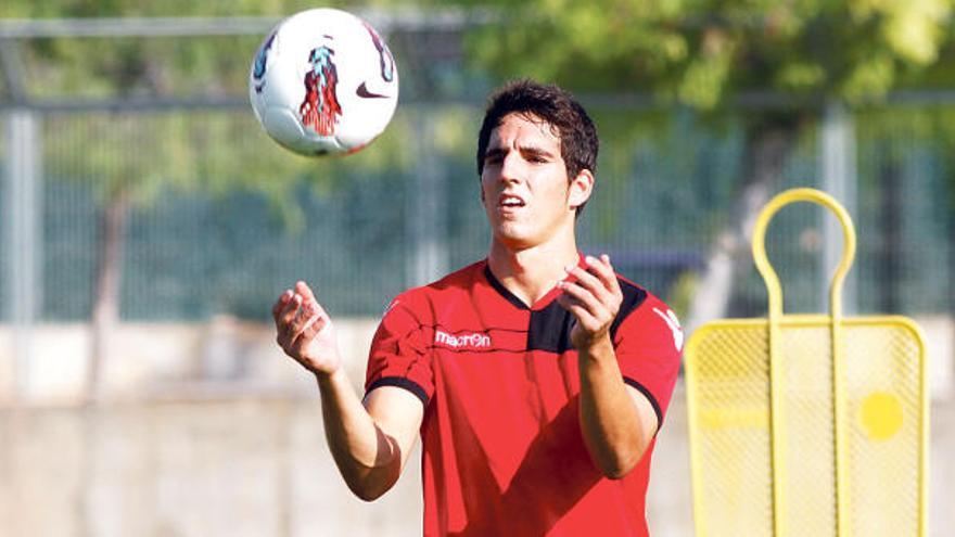 Pedro Bigas, en el entrenamiento de ayer.